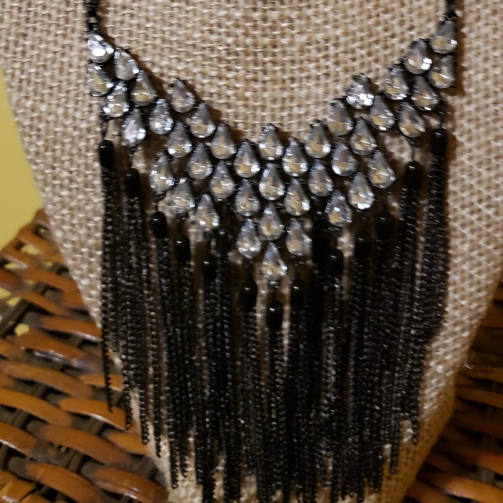 Rhinestone/Black Necklace